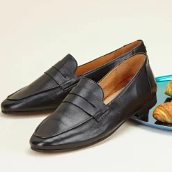 Femme Cosmoparis Mocassins en Cuir Viveca noirs