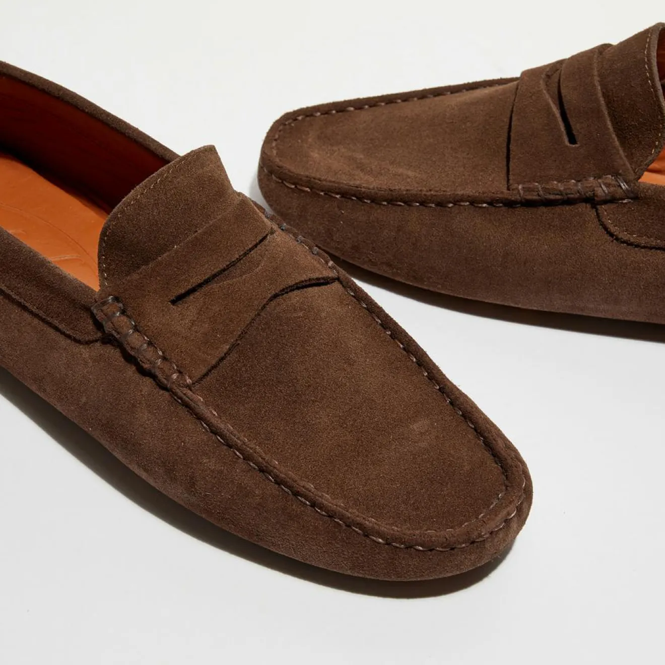 Outlet Loafers Mocassins en Velours de Cuir Martin marron