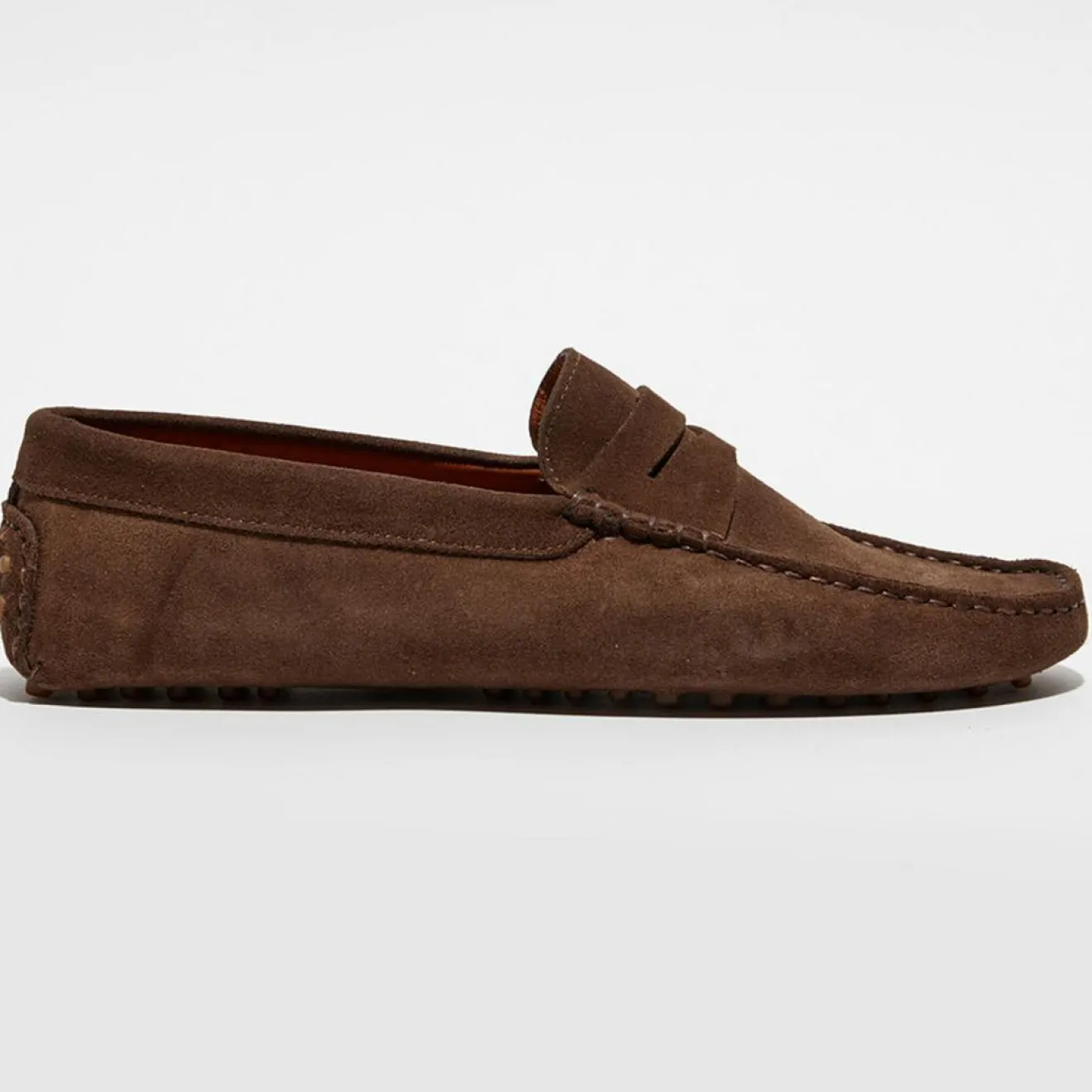 Outlet Loafers Mocassins en Velours de Cuir Martin marron