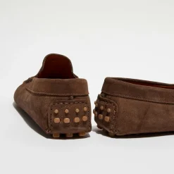 Outlet Loafers Mocassins en Velours de Cuir Martin marron