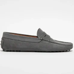 New Loafers Mocassins en Velours de Cuir Adam gris