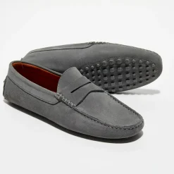 New Loafers Mocassins en Velours de Cuir Adam gris