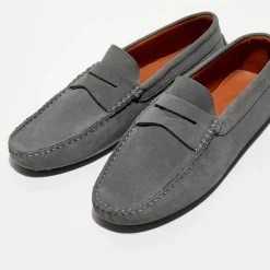 New Loafers Mocassins en Velours de Cuir Adam gris