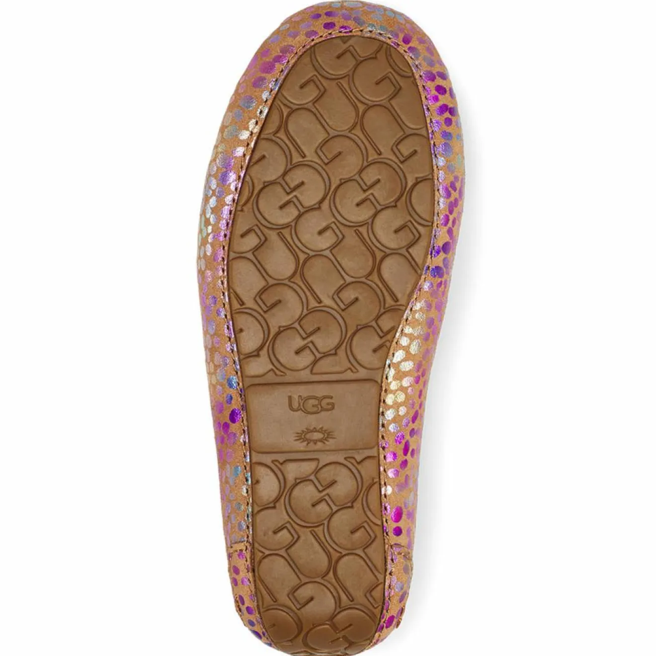 Enfant Ugg Mocassins fourrés Laine en Velours de Cuir Dakota Spots roses