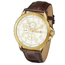 Homme Richtenburg Montre Automatique Homme en Cuir Threeway marron