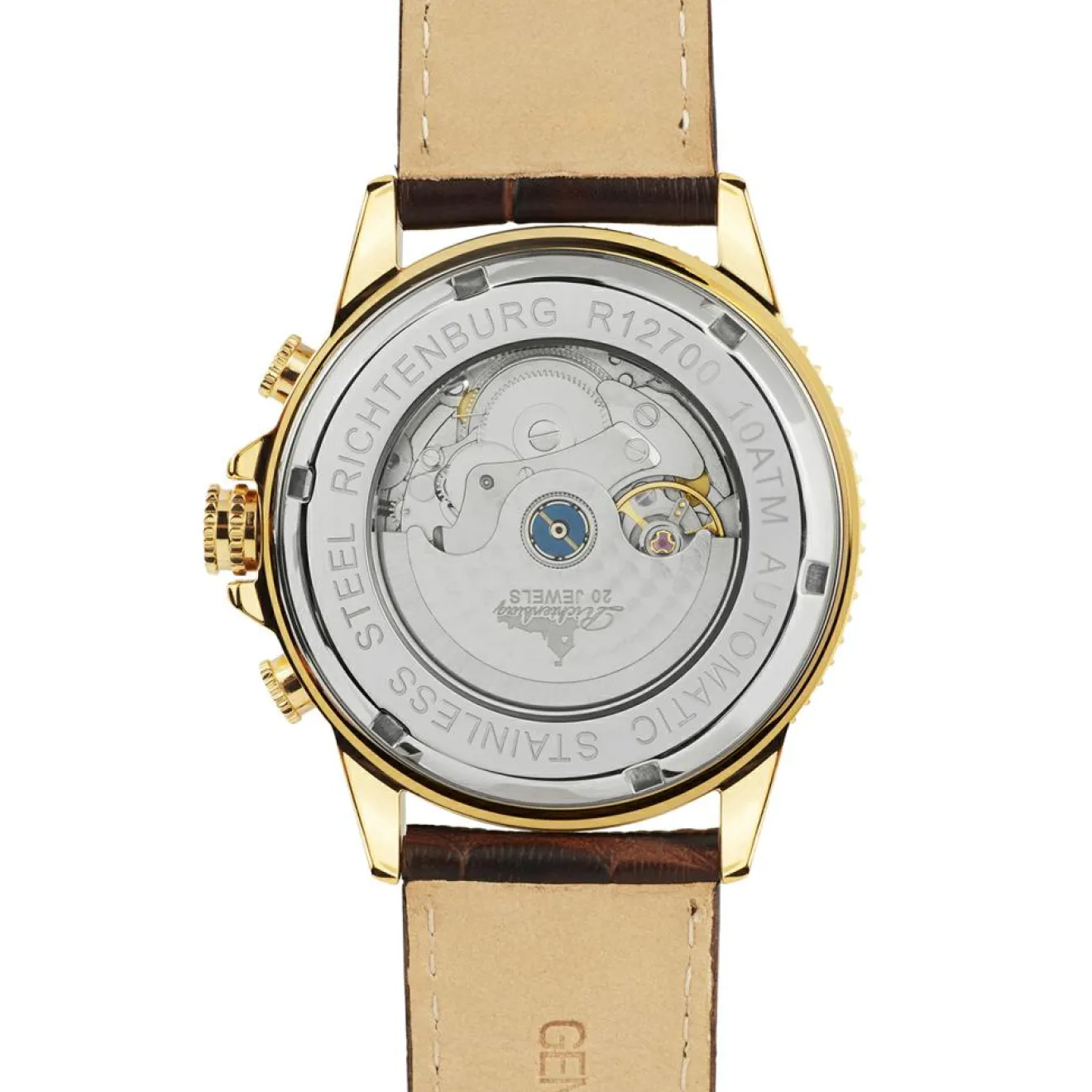 Homme Richtenburg Montre Automatique Homme en Cuir Threeway marron