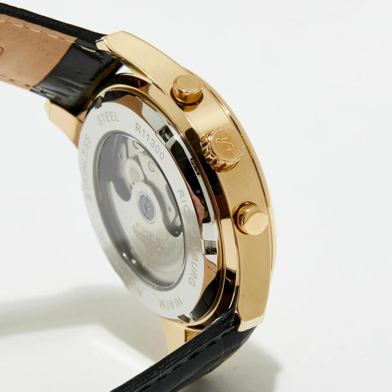 Homme Richtenburg Montre automatique Homme en Cuir Athen noire