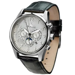Homme Richtenburg Montre automatique Homme en Cuir Athen noir/argenté