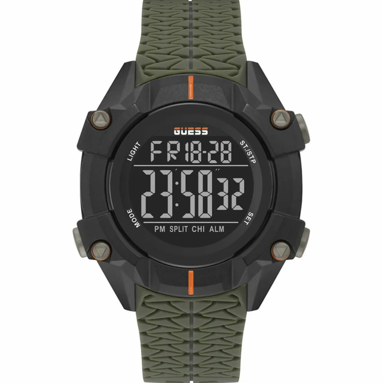 Homme Guess Montre Chronographe Homme Rex en Silicone verte