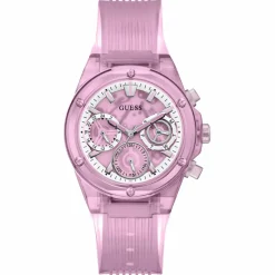 Femme Guess Montre Femme Athena en Silicone rose