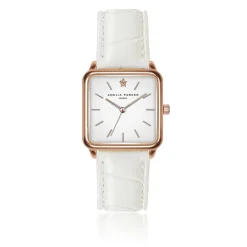 Femme Amelia Parker Montre Femme Bay en Cuir blanche