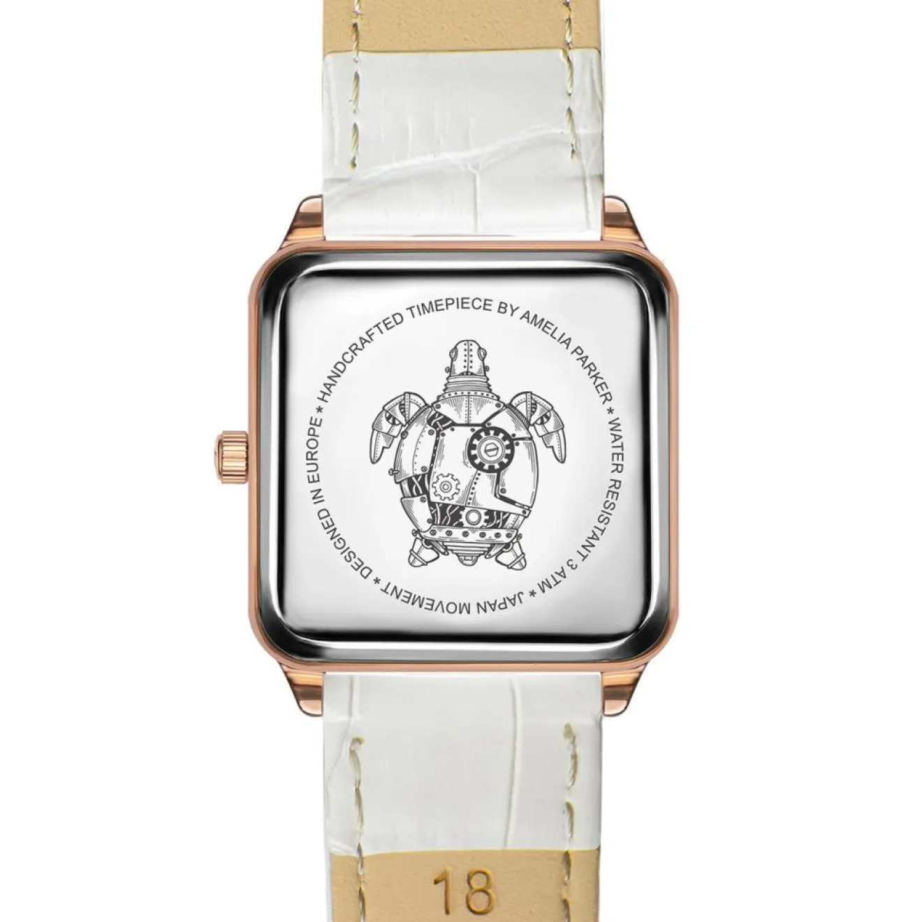 Femme Amelia Parker Montre Femme Bay en Cuir blanche