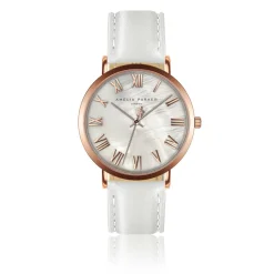 Femme Amelia Parker Montre Femme Classique en Cuir blanche