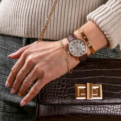 Femme Amelia Parker Montre Femme Classique en Cuir marron