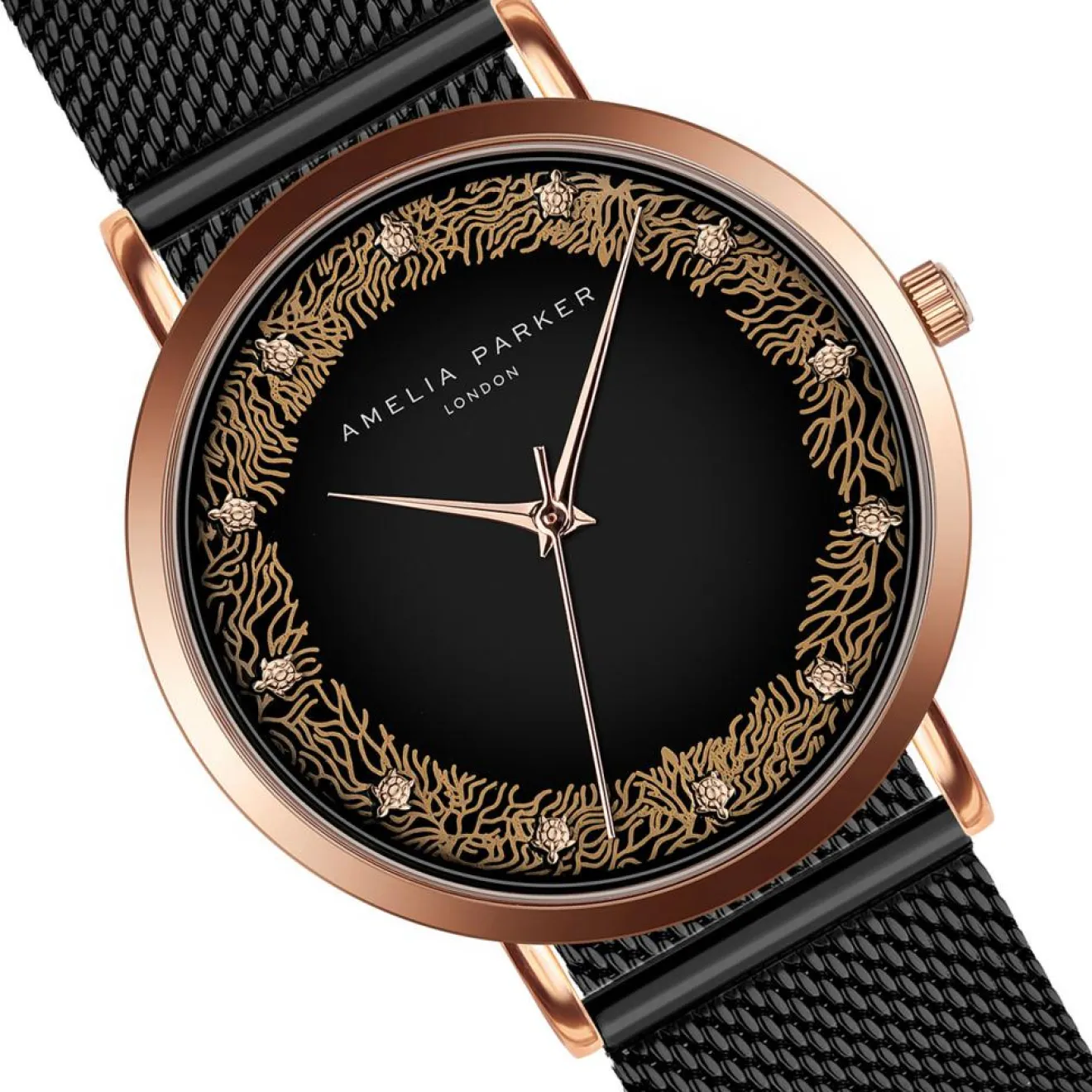 Femme Amelia Parker Montre Femme Coral en Acier noire