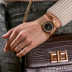 Femme Amelia Parker Montre Femme Coral en Acier rose doré