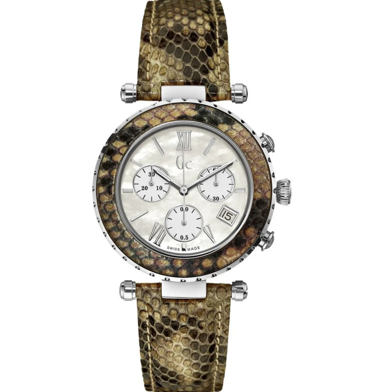 Femme Guess Collection Montre Femme Diver Chic en Cuir beige/noir