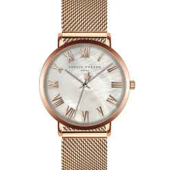 Outlet Amelia Parker Montre Femme en Acier Classique rose doré