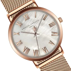 Outlet Amelia Parker Montre Femme en Acier Classique rose doré