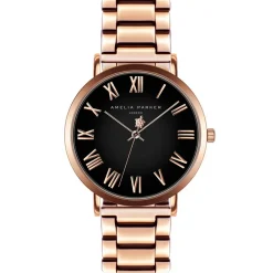 New Amelia Parker Montre Femme en Acier Grand rose doré