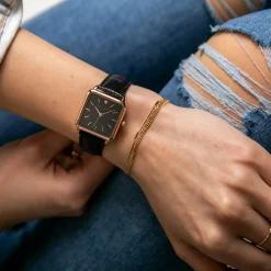 Femme Amelia Parker Montre Femme en Cuir Night Plaza noire