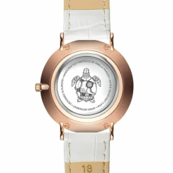 New Amelia Parker Montre Femme en Cuir Rose Turtle blanche