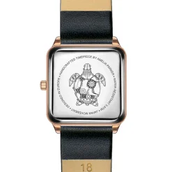 Femme Amelia Parker Montre Femme Gold Plaza en Cuir noire