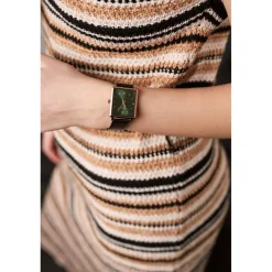 Online Amelia Parker Montre Femme Joyful Journey en Cuir noire