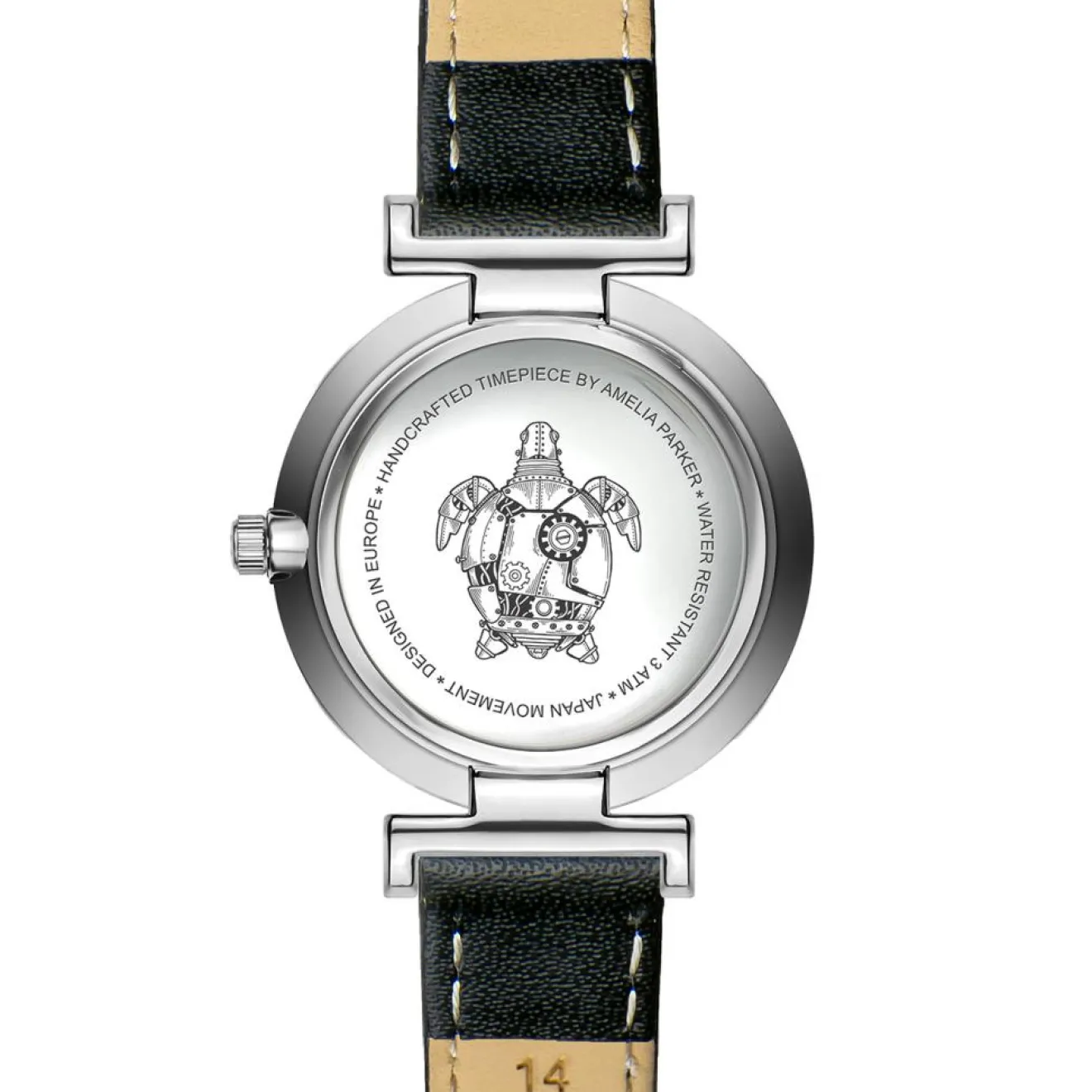 Femme Amelia Parker Montre Femme Night Shore en Cuir noire