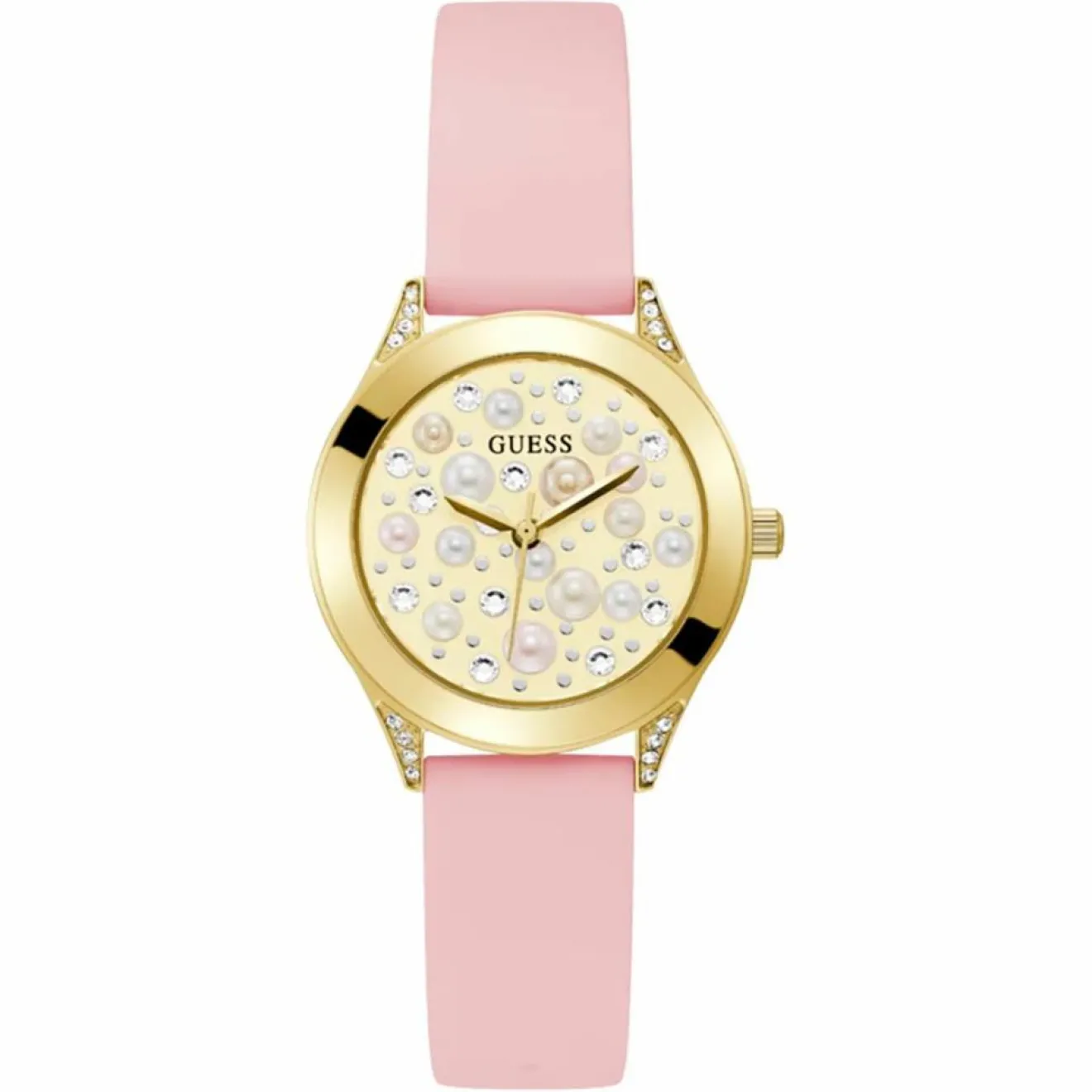 Femme Guess Montre Femme Pearl en Silicone rose