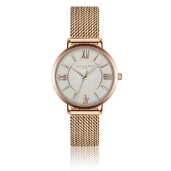 Femme Amelia Parker Montre Femme Petite Classique en Acier rose doré
