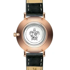 Femme Amelia Parker Montre Femme Petite Rose en Cuir noire