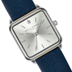 Femme Amelia Parker Montre Femme Plaza en Cuir bleu foncé