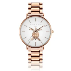 Femme Amelia Parker Montre Femme Rose Turtle en Acier rose doré