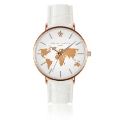 Femme Amelia Parker Montre Femme Vacation en Cuir blanche
