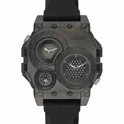 Sale Guess Montre Homme Compass en Silicone noire
