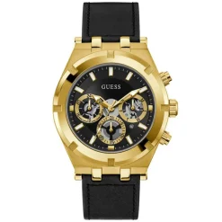 Hot Guess Montre Homme Continental en Cuir noire