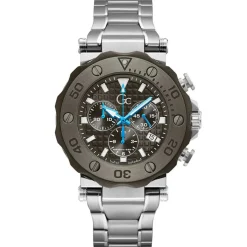 Homme Guess Collection Montre Homme Diver Code Chrono en Acier inoxydable 316L argentée