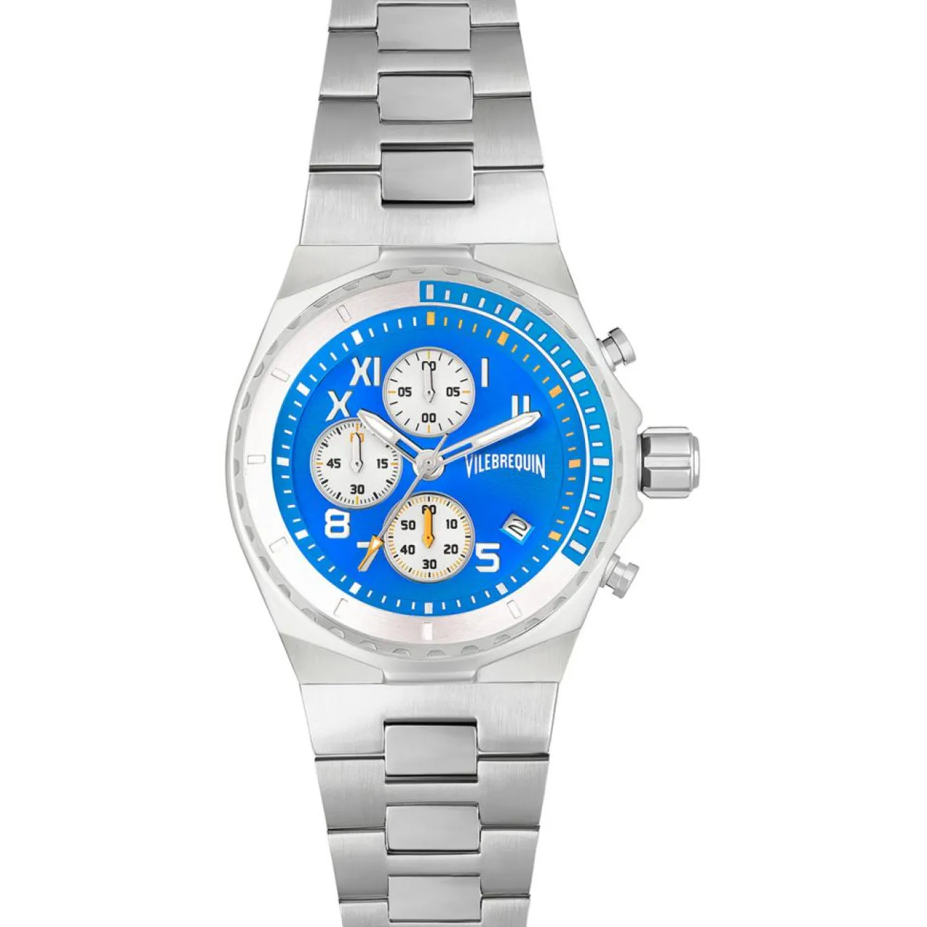 Hot Vilebrequin Montre Homme en Acier Chronographe argentée