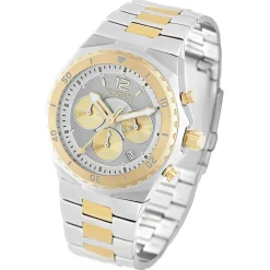 Homme Vilebrequin Montre Homme en Acier Chronographe argenté/doré