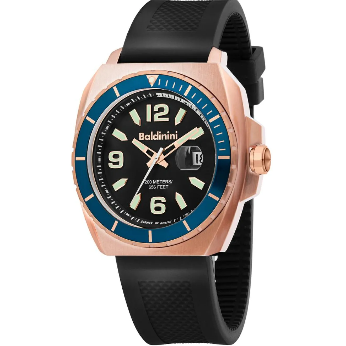 New Baldinini Montre Homme en Caoutchouc Acqua noire