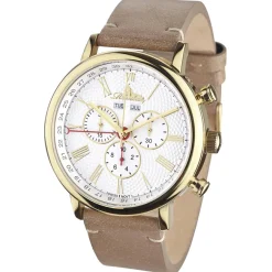 Homme Richtenburg Montre Homme en Cuir Burbank marron/doré