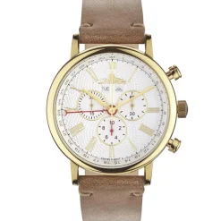 Homme Richtenburg Montre Homme en Cuir Burbank marron/doré