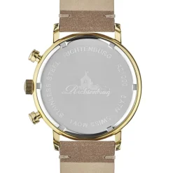 Homme Richtenburg Montre Homme en Cuir Burbank marron/doré