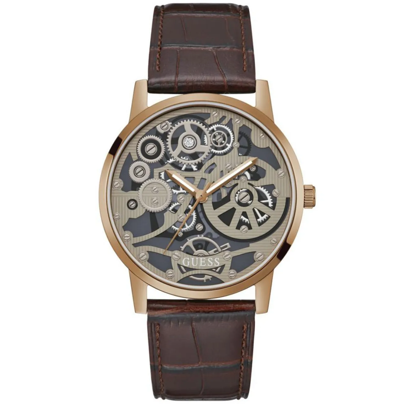 Best Guess Montre Homme Gadget en Cuir marron