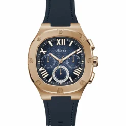 Homme Guess Montre Homme Headline en Silicone bleue