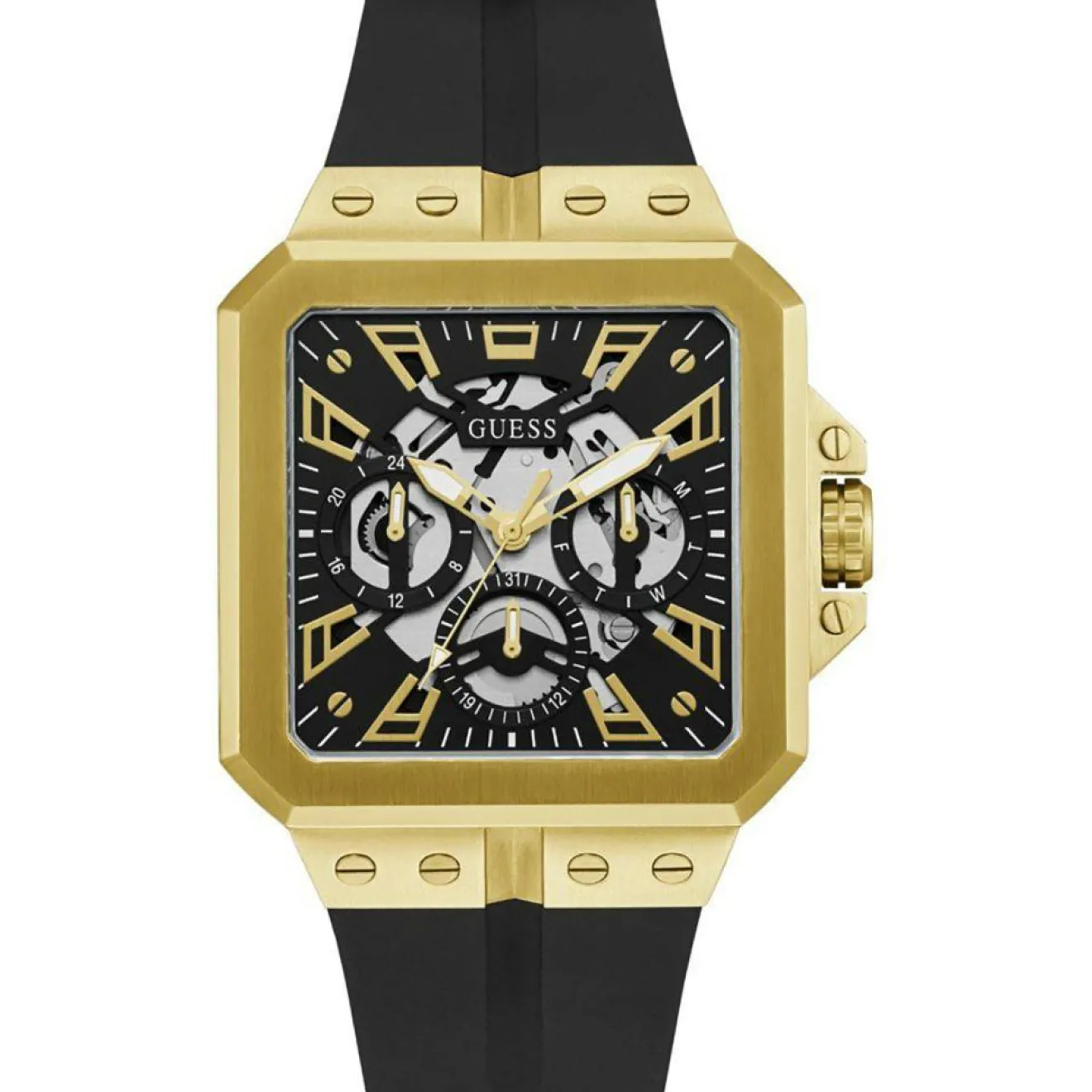 Homme Guess Montre Homme Leo en Silicone noire