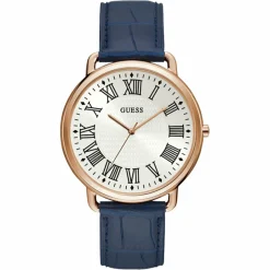 Hot Guess Montre Homme Lincoln en Cuir bleue