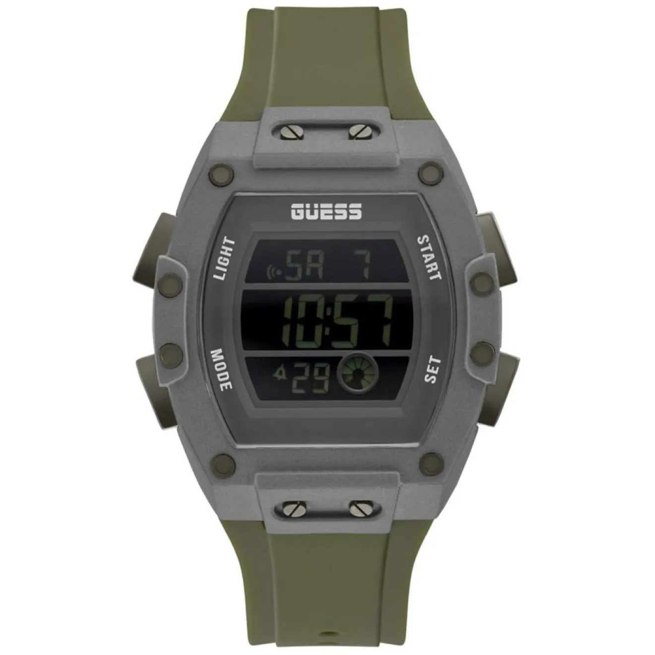 Homme Guess Montre Homme Phoenix en Silicone verte