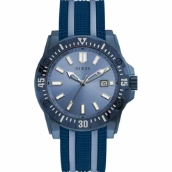 Clearance Guess Montre Homme Skipper en Silicone bleue